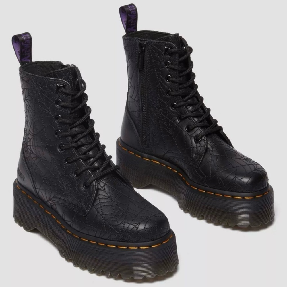 Dr Martens Wednesday Jadon Boot Platform Black Spiderweb size 10 NEW Women - Picture 5 of 9